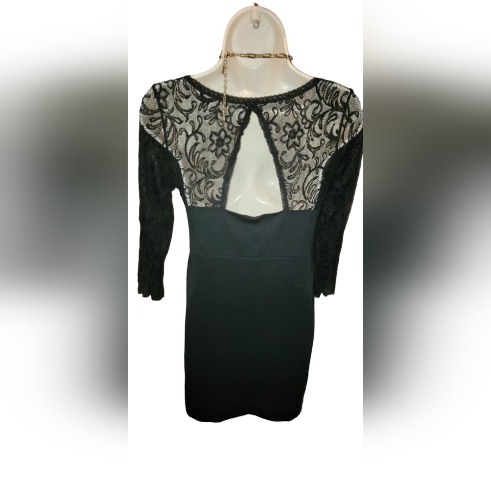 Free People Little Black Dress with Lace Details - Picture 2 of 9
